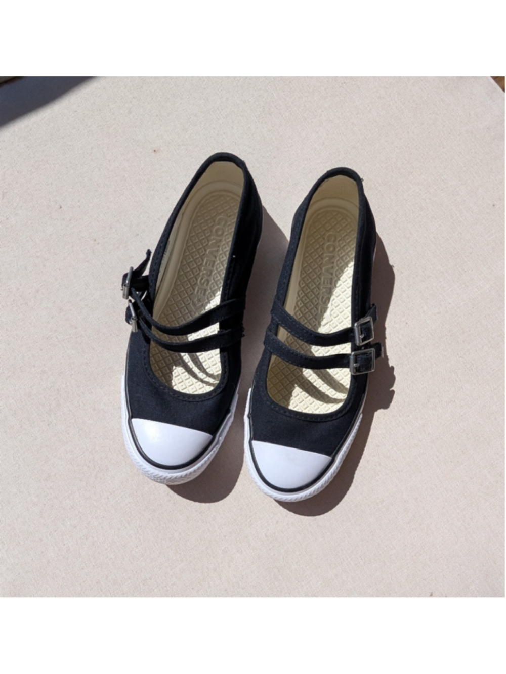 Women's Converse Mary Jane Flats Black White Size 6